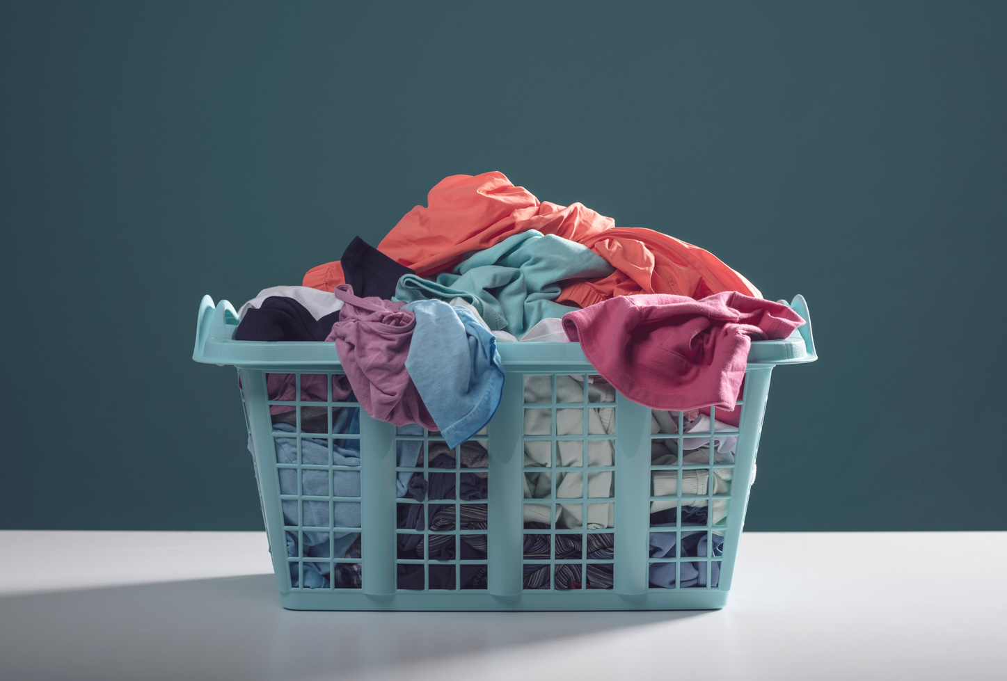 Laundry basket with dirty clothes